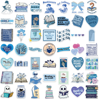 Naljepnice za gitaru, bilježnicu i prtljagu – 50 karikatura Bookish graffiti naljepnica, vodootporne, samoljepljive, za DIY