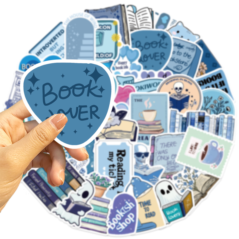 Naljepnice za gitaru, bilježnicu i prtljagu – 50 karikatura Bookish graffiti naljepnica, vodootporne, samoljepljive, za DIY