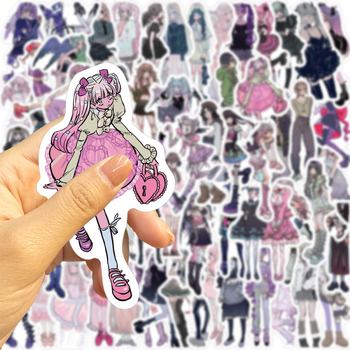 Naljepnice Pick-up, 63 listova, moderni graffiti dizajn s Domi djevojkom, za gitaru, bilježnice i prtljagu; skandinavski stil, tisak