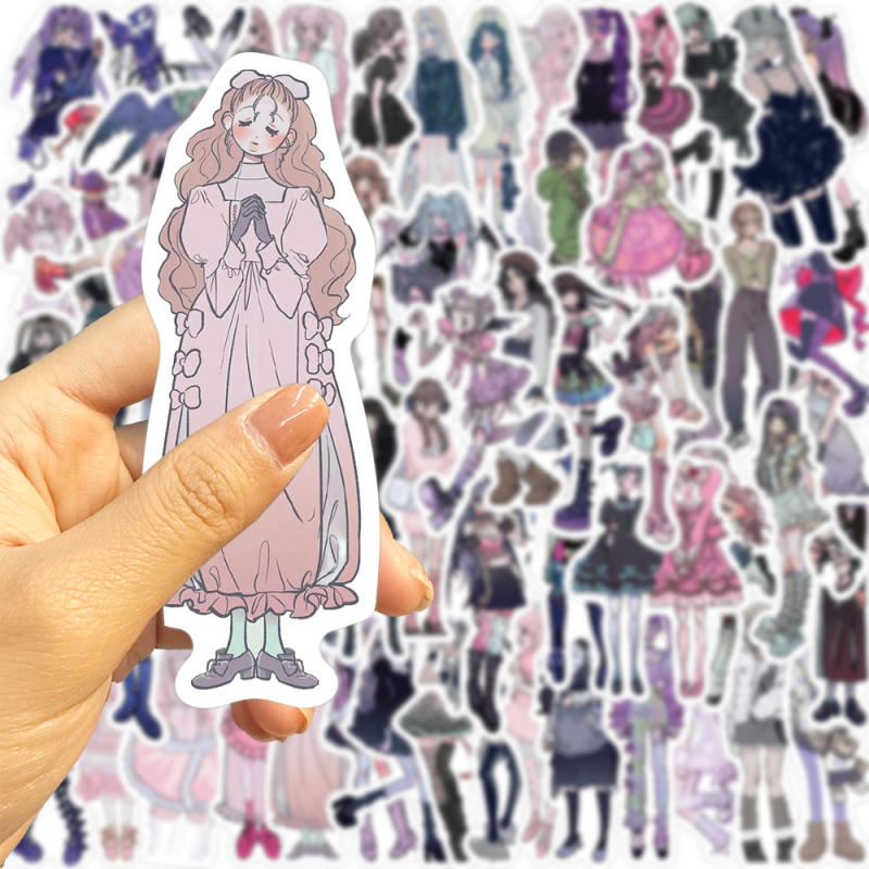 Naljepnice Pick-up, 63 listova, moderni graffiti dizajn s Domi djevojkom, za gitaru, bilježnice i prtljagu; skandinavski stil, tisak