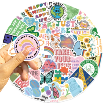 Set naljepnica 50 kom – Crtani grafiti za mentalno zdravlje, vodootporan, DIY ispis