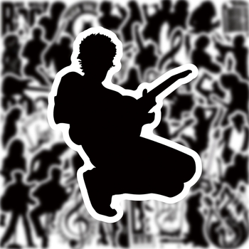 Set naljepnica za prtljagu i gitare, 50 listova, grafiti rock benda, vodootporan PVC, puni izrez, crtani stil