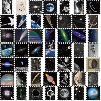 50 komada grafičkih naljepnica s temom tajanstvenog svemira i života za gitaru, bilježnicu i kovčeg — DIY vodootporne tiskane naljepnice