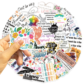 Set naljepnica za prtljagu i gitaru, 50 crtić inspirativnih graffiti naljepnica, vodootporne, DIY dekoracija