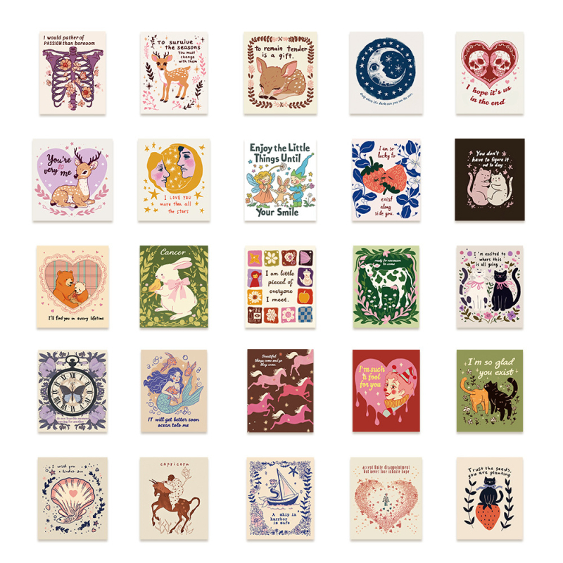 Set naljepnica: 50 vodootpornih naljepnica, tiskano od Chen shuo, u slatkom stilu, za bilježnice, kovčege i gitare.