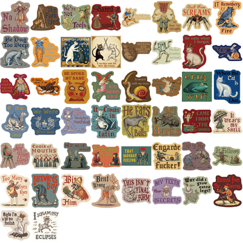 Set naljepnica, 50 kom, srednjovjekovni apstraktni grafiti dizajn, vodootporan, tiskani dizajn, za gitaru, bilježnicu i prtljagu