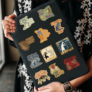 Set naljepnica, 50 kom, srednjovjekovni apstraktni grafiti dizajn, vodootporan, tiskani dizajn, za gitaru, bilježnicu i prtljagu