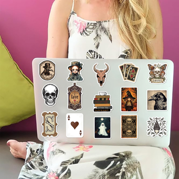 Naljepnice, 50 komada, slatko gotički grafiti za gitaru, laptop i prtljagu — Shi Le, ljepive, ispisane