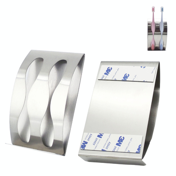 Držač četkice za zube od nehrđajućeg čelika — zidni, samoljepljivi, bez bušenja, s tri otvora, mogućnost ispisa logotipa