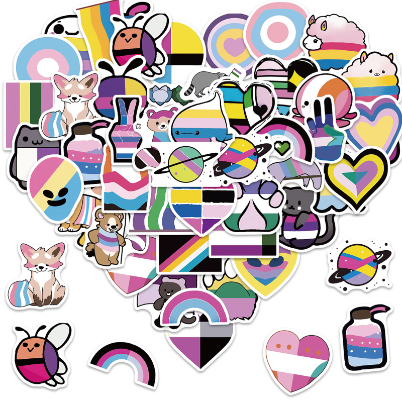 Set grafičkih naljepnica (50 kom.) za gitaru, bilježnicu, prtljagu — Ljepljivo: Da; Marka: Pick-up; IP: Ne; Stil: Slatko; Tehnika: Tisak