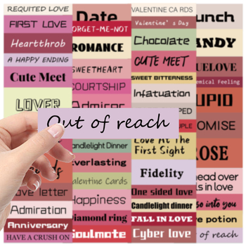 Set naljepnica - 50 crtani Valentinski graffiti naljepnice, vodootporne, ljepilo za gitaru, bilježnicu i prtljagu