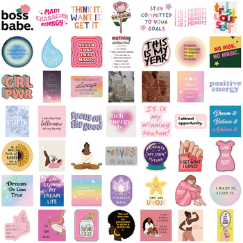 52-dijelni skup vodootpornih graffiti naljepnica za gitare, bilježnice i kofer – inspirativna vizija, DIY tiskanje, sladak stil