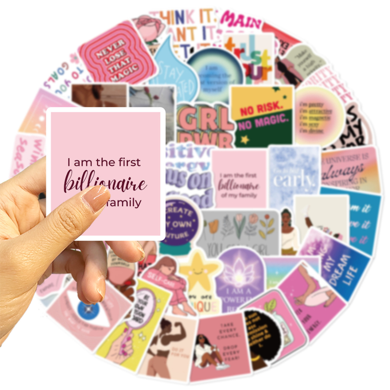 52-dijelni skup vodootpornih graffiti naljepnica za gitare, bilježnice i kofer – inspirativna vizija, DIY tiskanje, sladak stil