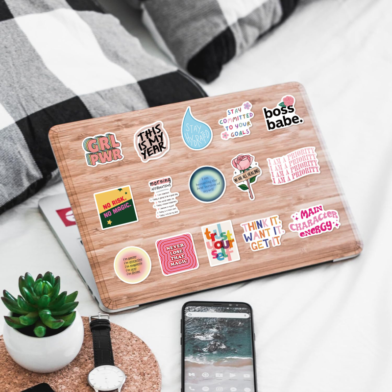 52-dijelni skup vodootpornih graffiti naljepnica za gitare, bilježnice i kofer – inspirativna vizija, DIY tiskanje, sladak stil