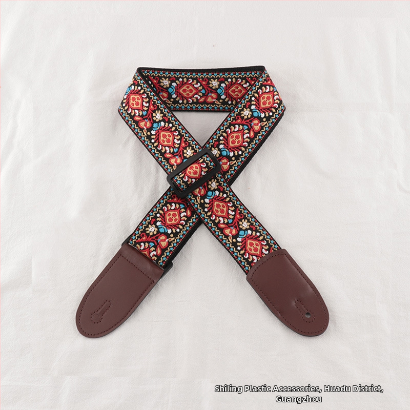 Poliester kaiš za gitaru – za ukulele, električnu gitaru i bas gitaru, vintage folk stil, crossbody dizajn