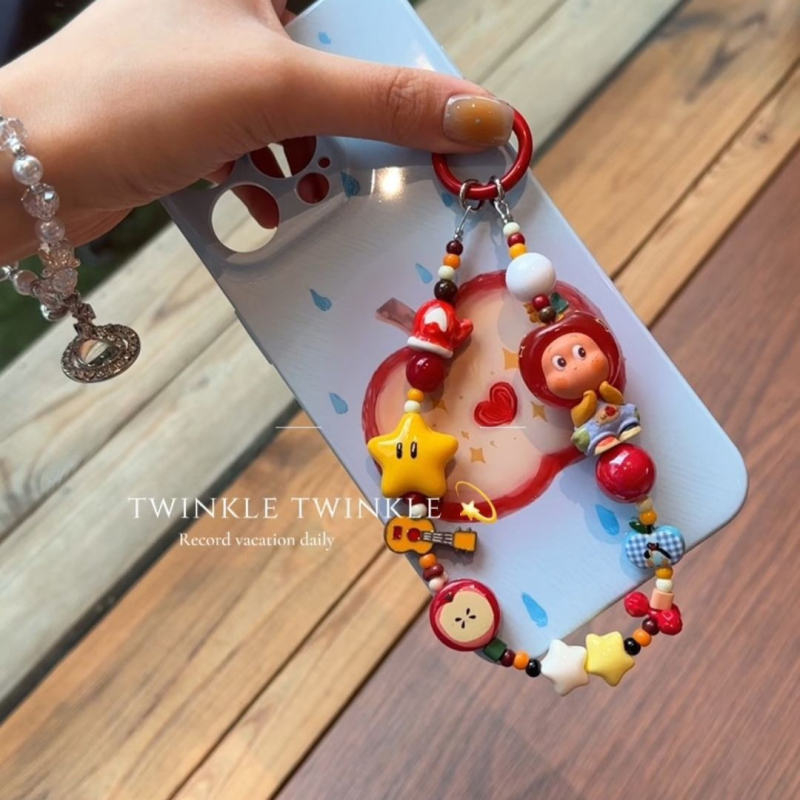 Pandantiv pentru husă de telefon, plastic/rășină, prelucrare semi-artizanală, formă de bijuterie pentru bagaje, stil unic, vară 2025