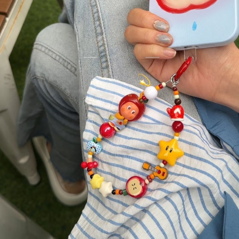 Pandantiv pentru husă de telefon, plastic/rășină, prelucrare semi-artizanală, formă de bijuterie pentru bagaje, stil unic, vară 2025