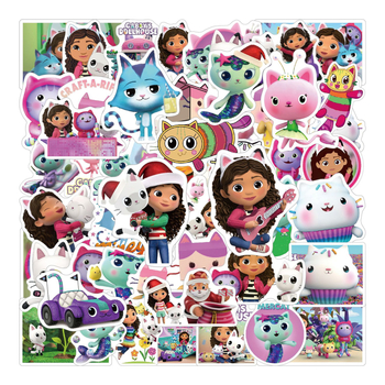 Naljepnice – 50 kom, vodootporne, Gaby Doll House motivi, prilagodljive