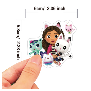 Naljepnice – 50 kom, vodootporne, Gaby Doll House motivi, prilagodljive