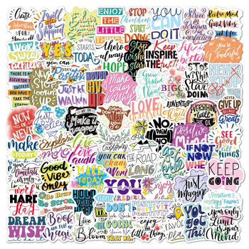 Set naljepnica: 100 vodootpornih inspirativnih graffiti naljepnica za gitare, boce i kufere — nordijski stil, tisak i laserska obrada