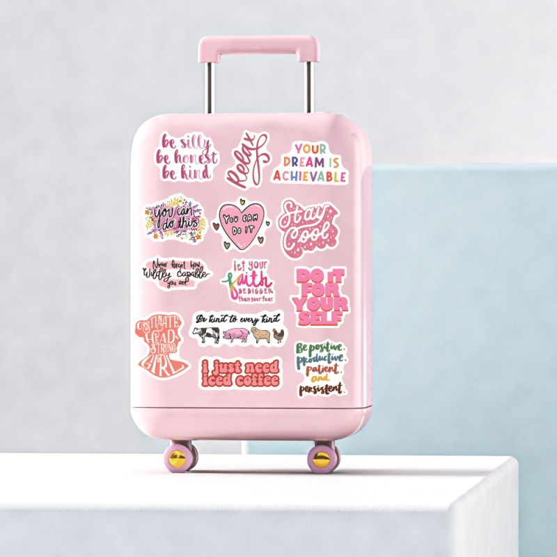 Set naljepnica: 100 vodootpornih inspirativnih graffiti naljepnica za gitare, boce i kufere — nordijski stil, tisak i laserska obrada