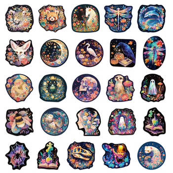 Laser naljepnice – 50 listova, vodootporne, Chen shuo, sladak stil, pogodne za prtljagu, futrola za telefon, bilježnicu i gitaru