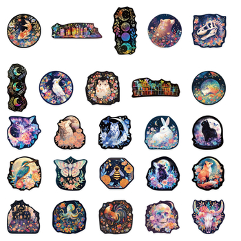 Laser naljepnice – 50 listova, vodootporne, Chen shuo, sladak stil, pogodne za prtljagu, futrola za telefon, bilježnicu i gitaru