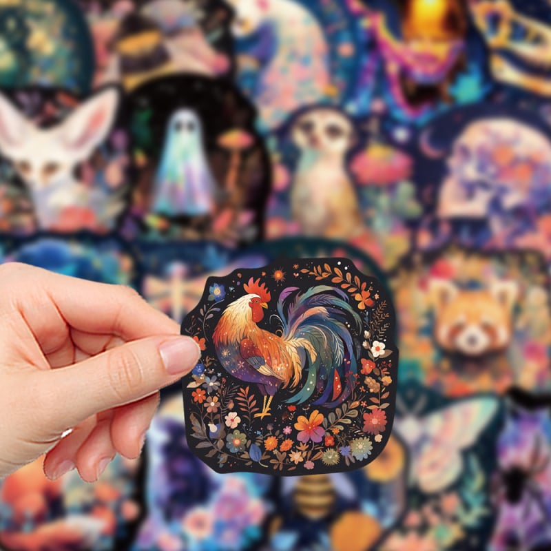 Laser naljepnice – 50 listova, vodootporne, Chen shuo, sladak stil, pogodne za prtljagu, futrola za telefon, bilježnicu i gitaru