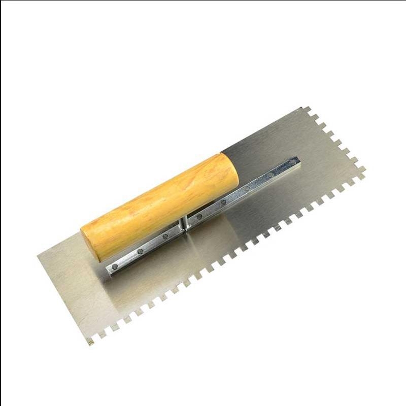 Square-toothed trowel; tile knife; putty knife; serrated scraper; caulking knife