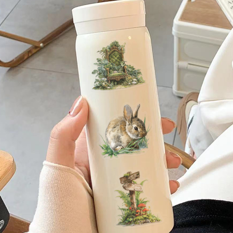 Vodootporne PET naljepnice – Forest Secret Series, crtani dizajn, za prtljagu, mobitel i gitaru