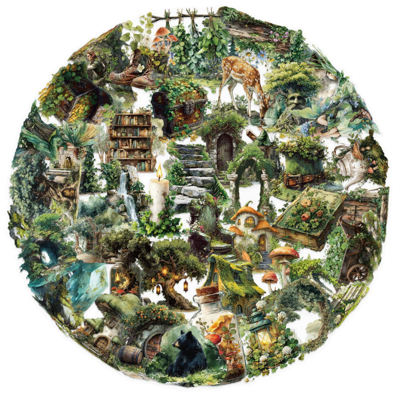 Vodootporne PET naljepnice – Forest Secret Series, crtani dizajn, za prtljagu, mobitel i gitaru