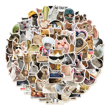 Shengqi 100 smiješnih mačjih naljepnica za prtljagu, laptop, gitaru i čašu vode – vodootporne DIY naljepnice, sladak stil, ispis
