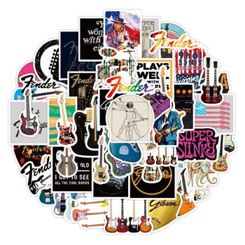 Love Guitar Series Graffiti naljepnice – 50 vodootpornih naljepnica za kufere, bilježnice, skutere, boce s vodom i hladnjake