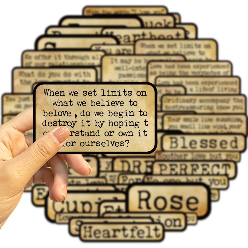 Set naljepnica – 50 komada američkih retro graffiti naljepnica s engleskim natpisima, za gitaru, bilježnicu i kofer, vodootporne, otisnuto