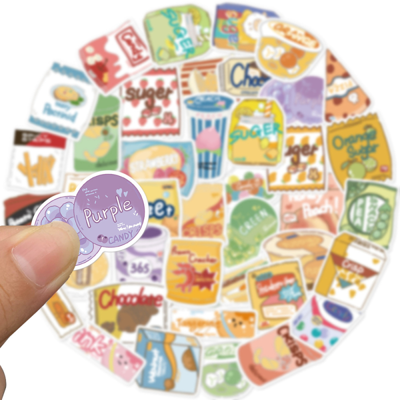 40-komplet graffiti naljepnica s cartoon snack motivima za dekoriranje gitara i kofera – DIY vodootporne naljepnice, tisak, brend Pick-up, samoljepljive, nordijski stil