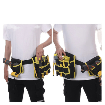 Τσάντα ζώνης εργαλείων για ξυλουργική, 360° περιστρεφόμενη – φορητή καμβά τσάντα για ηλεκτρικό τρυπάνι, ανθεκτική