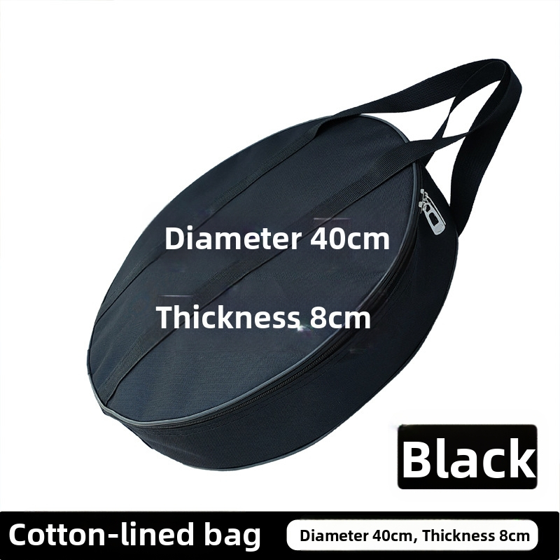 Torba za gong, jednoslojna Oxford tkanina, promjer 40 cm, debljina 8 cm, ručka za nošenje, vodootporna tkanina, crna