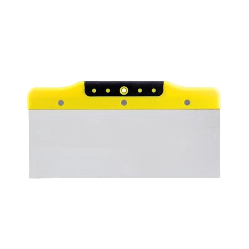 Rozsdamentes acél glettvas kettőszínű műanyag nyéllel gletteléshez és falak tisztításához — Márka: Prester; Eredet: Yongkang