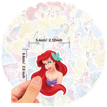 New Surging set od 50 naljepnica s likovima slatkih princeza u crtani stil za prtljagu, laptop, bilježnice i gitaru – mogućnost prilagodbe uz ispisano logo