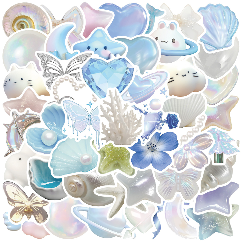 DIY graffiti naljepnice set — 50 kom, vodootporne, cartoon stil, PVC+papir, prilagodljivo