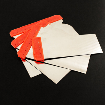 Egyéni négy darabos glettelő késkészlet építéshez – pengék: műanyag / szénacél / rozsdamentes acél; nyél: acél; sorozat Jr5011; alkalmazás: épületdekoráció