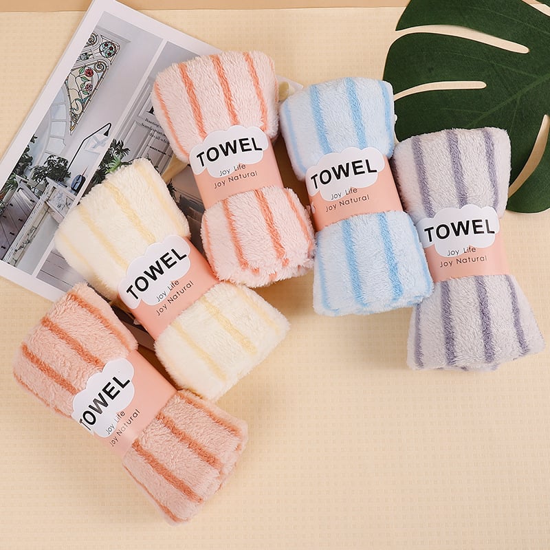 Shu De Li Căciulă din fleece coral pentru uscat părul, 120D, țesătură simplă, greutate 50–79 g