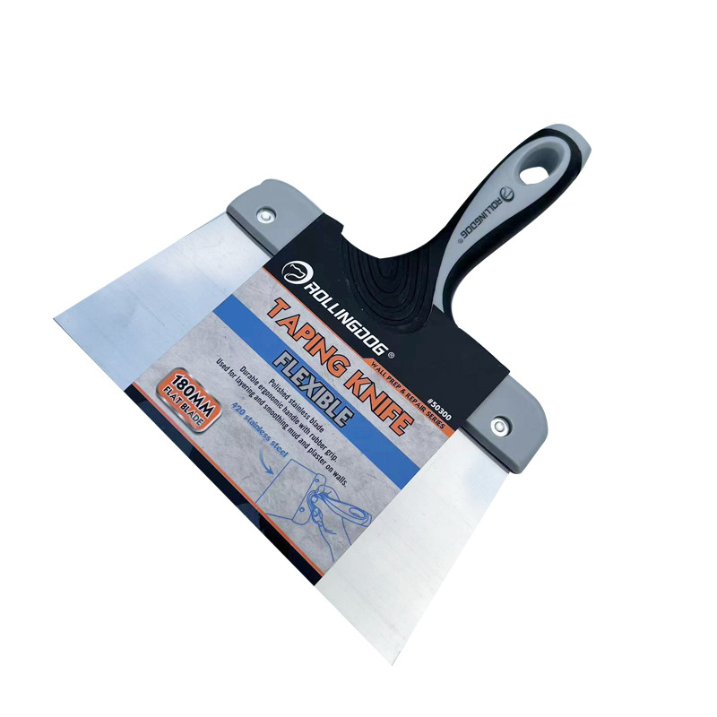 Rolling Dog rozsdamentes acél glettelő kés – sík pengéjű falak festék eltávolítására