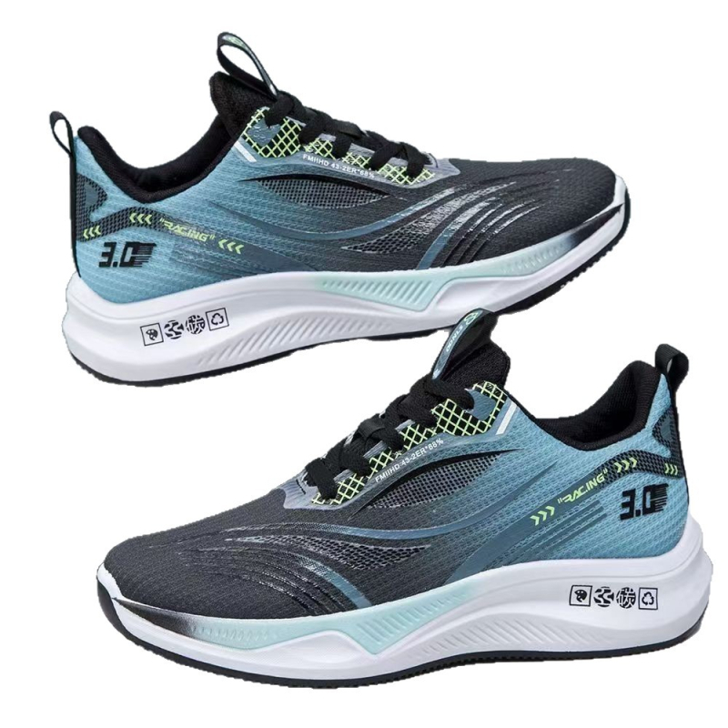 Férfi mindennapi futócipők, lélegző hálófelsővel, fűzőkkel, EVA talpbetéttel, gumitalppal