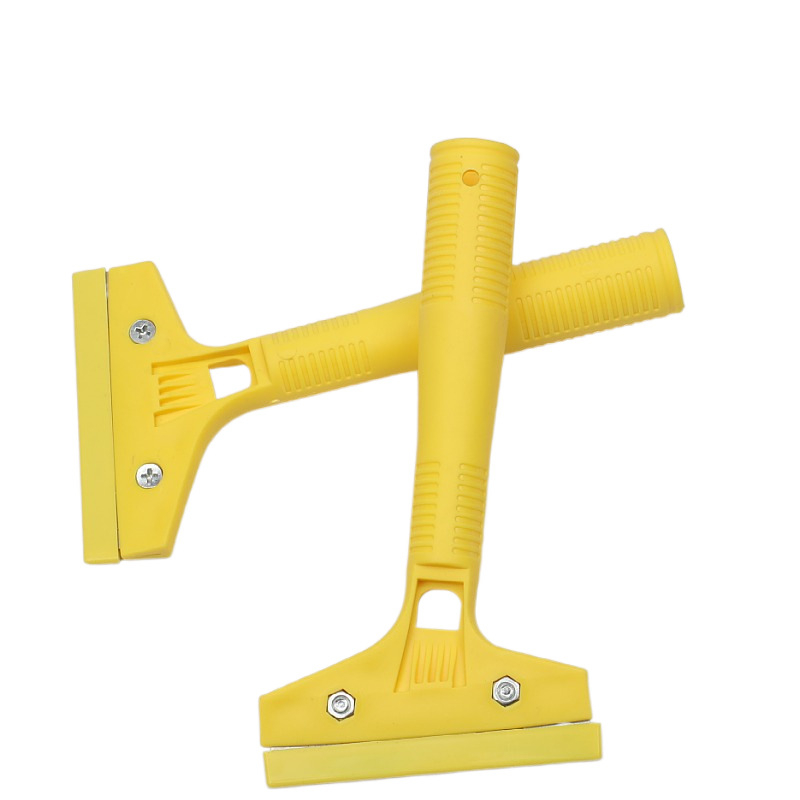 Plasztikus tisztító spatula, könnyű; pengéje szénacél, nyele műanyag; alkalmas padlók és falak tisztítására; Yichen márka