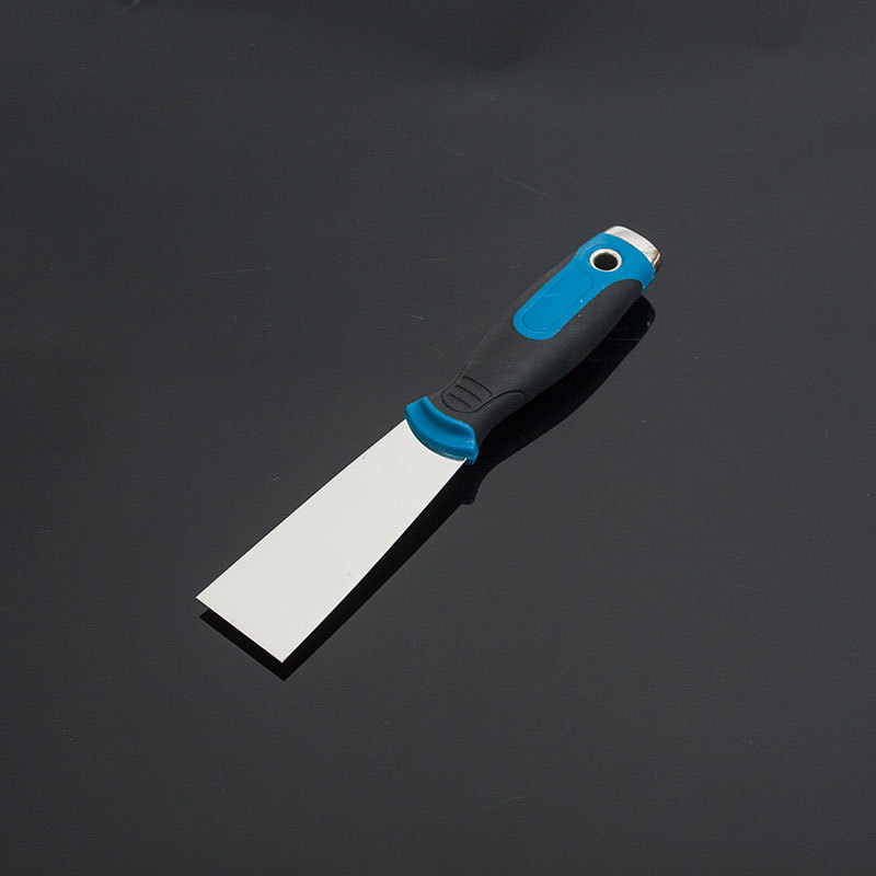 Glettkés rozsdamentes acélból, tükörfényes felület, műanyag fogantyú, sík pengével, falak glettelésére