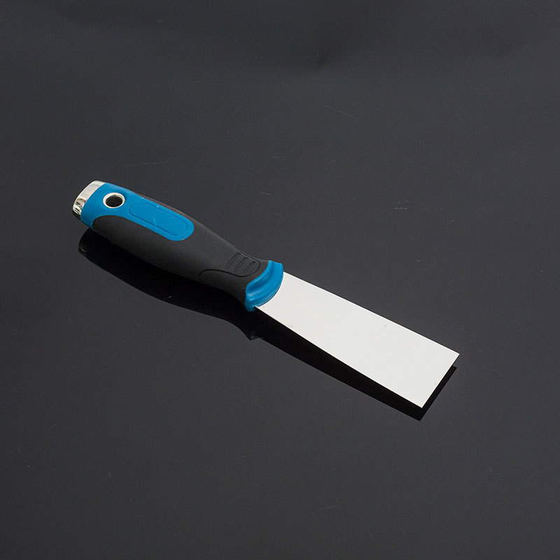 Glettkés rozsdamentes acélból, tükörfényes felület, műanyag fogantyú, sík pengével, falak glettelésére