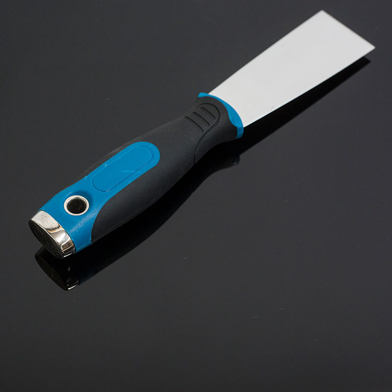 Glettkés rozsdamentes acélból, tükörfényes felület, műanyag fogantyú, sík pengével, falak glettelésére