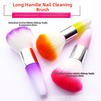 Dlhá rukoväť na čistenie prachu z nechtov – viacúčelová kozmetická štetka