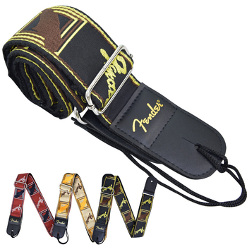 Bretea de chitară cu broderie țesută, din bumbac, căptușeală din nylon, curea de umăr curbată; potrivită pentru chitare, chitare electrice, bas electric; model CXFD, Carmani